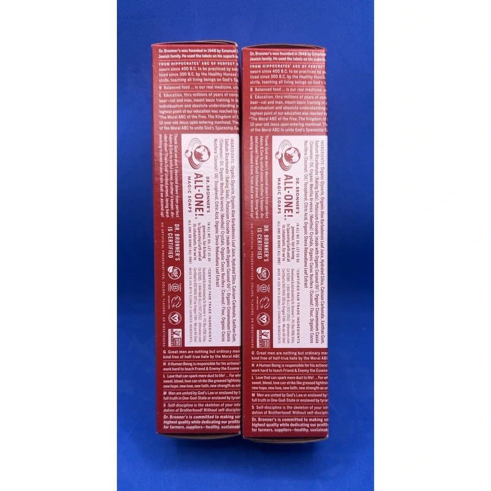 Dr Bronner's Cinnamon Organic All-One Toothpaste 5 oz ( 2 PACK )